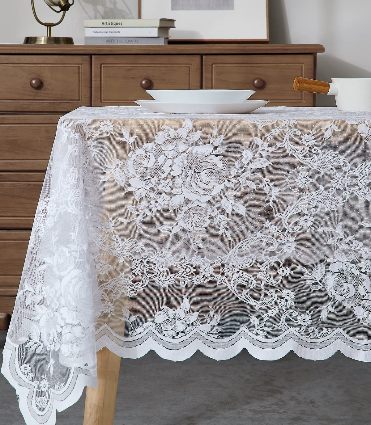 Warm Home Designs 60 x 84 Golden Oval Lace Tablecloth. LTC Linen Oval 84