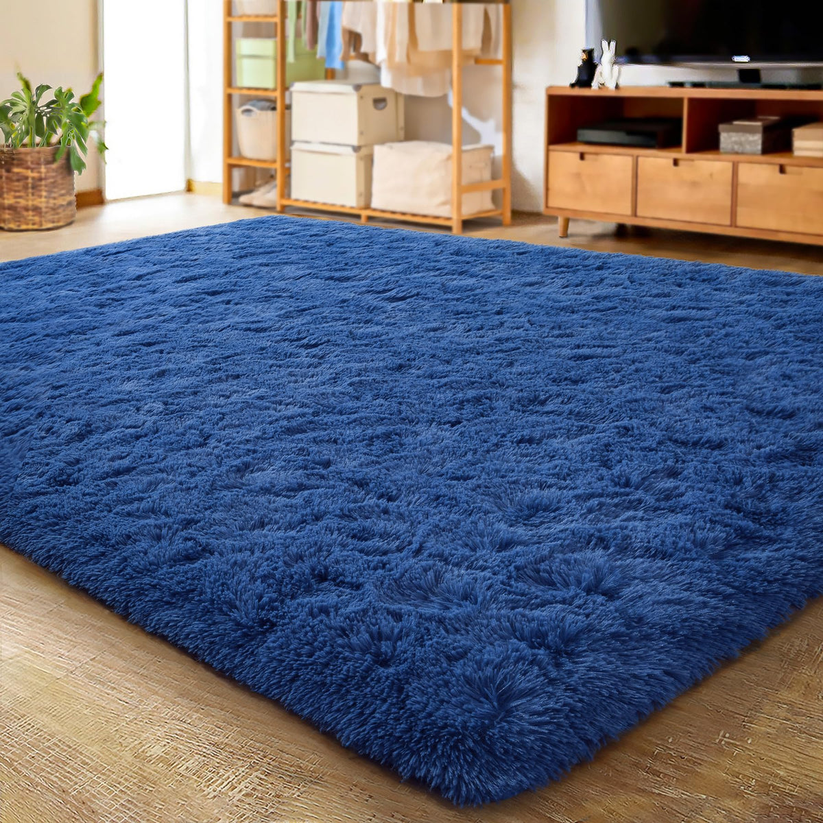LOCHAS 4x6 Area Rugs Fluffy Living Room Carpets for Kids Bedroom, White