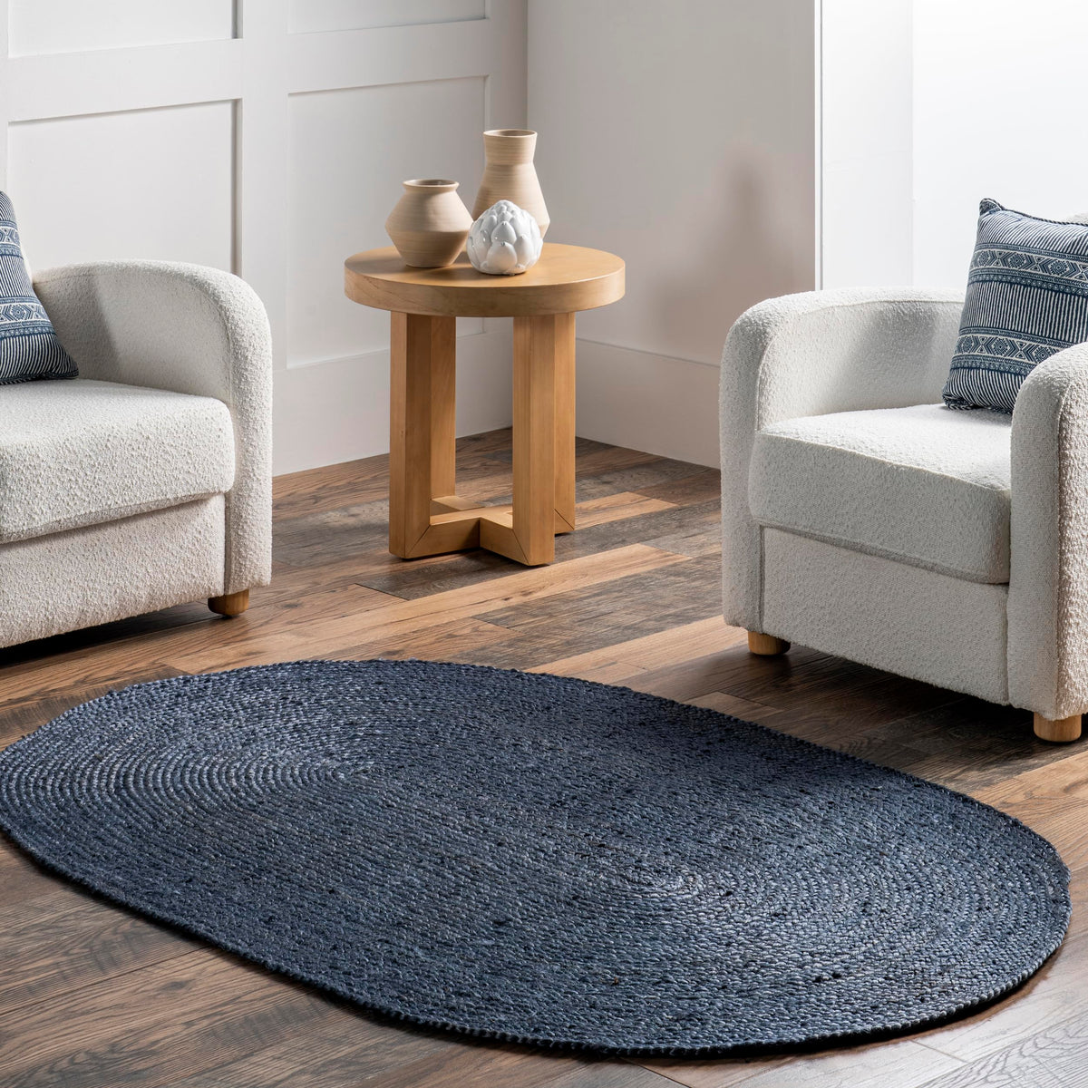 nuLOOM Rigo Natural Solid Flatweave Area Rug, 5' x 8'