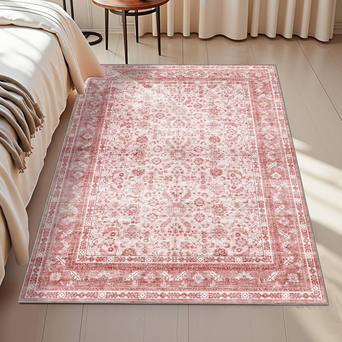 OPPODREAM Vintage Blue Area Rugs 5x7, Washable Rug for Living Room