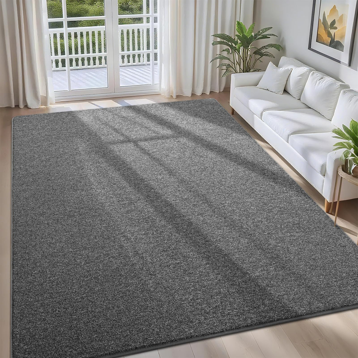 5x7 Black Area Rug Modern Aesthetic Minimalist