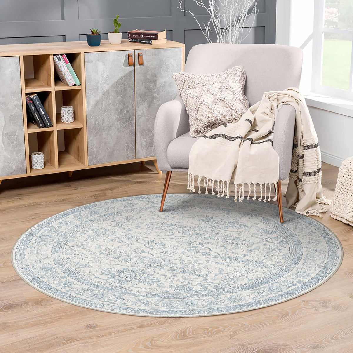 HUGEAR 3x5 Colorful Retro Floral Washable Area Rug for Entryway