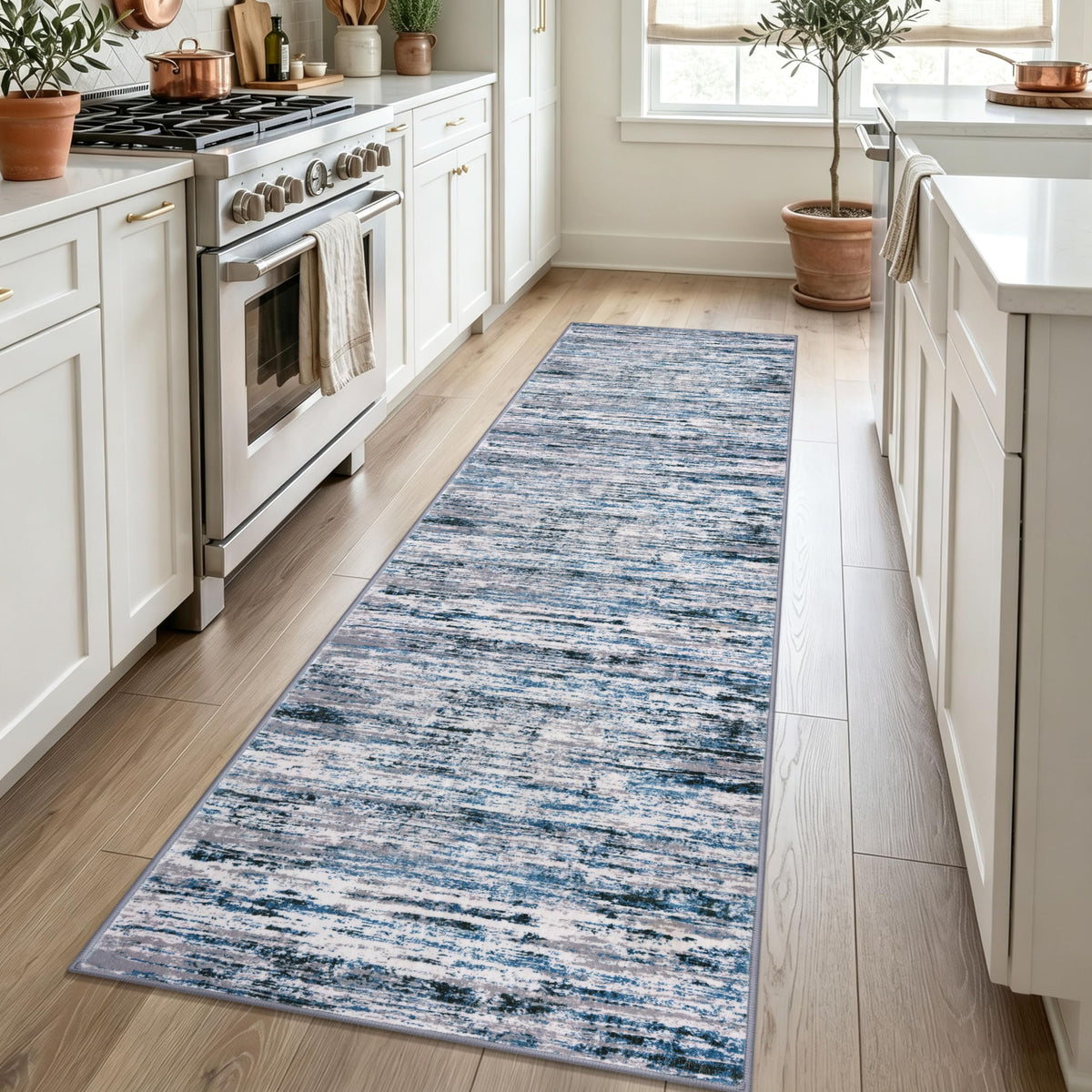 Lansny Abstract 2x3 Area Rug Small Washable Entryway Rug Non Slip Door Mat
