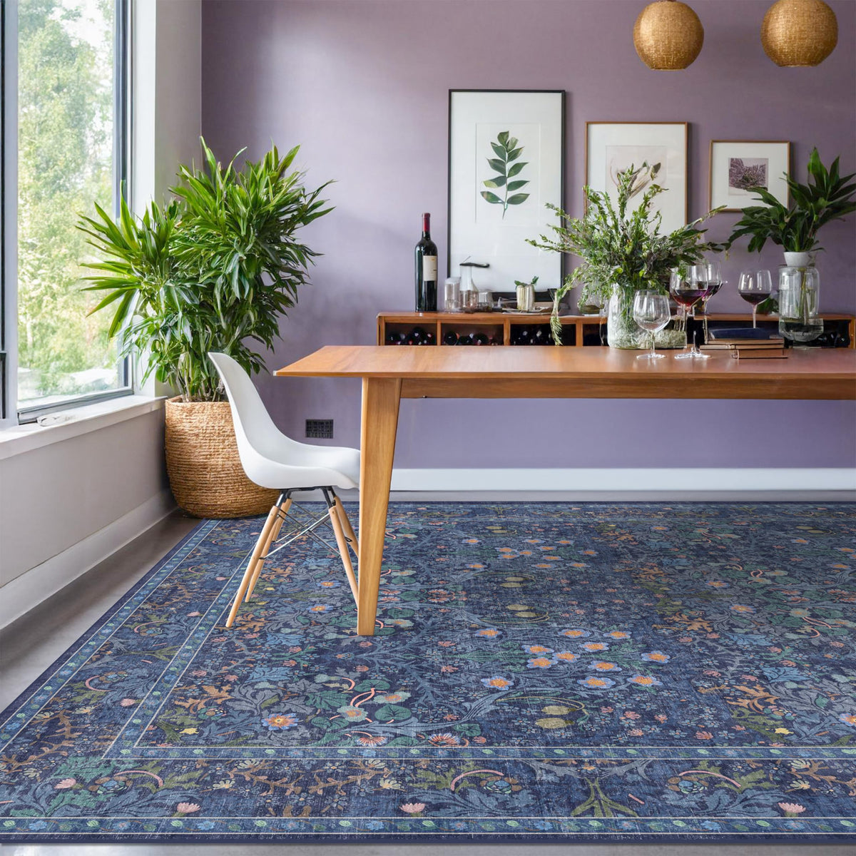 Vintage Floral Dark Green 3x5 Area Rugs for Entryway, Kitchen, Bedroom Beside Rug, Laundry Room, Non-Slip Low Pile Ultra Soft Stain Resistant Small Carpet