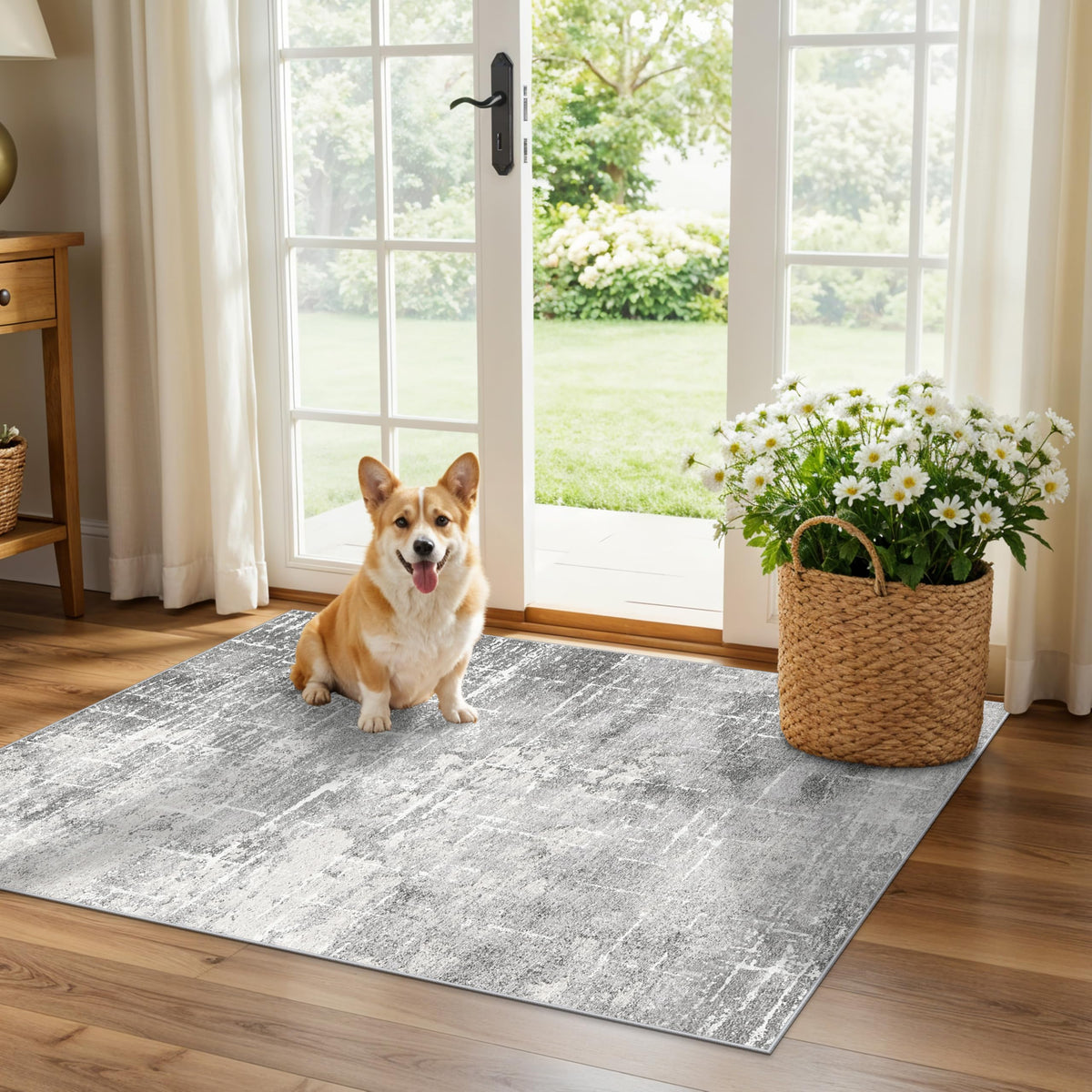 Hallway Washable Runner Rug - 2x10 Kitchen Rugs Entryway Rug Runner Vintage Soft Floor Mat Non Slip Indoor Farmhouse Carpet for Bathroom Living Room Bedroom (2 X 10, Beige)