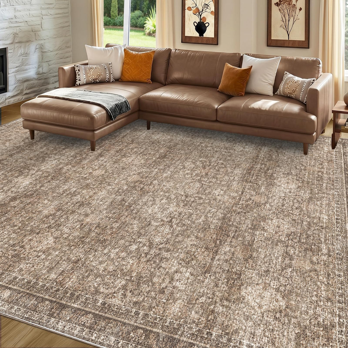 Sasttie 4x6 Area Rugs, Ultra-Soft Washable Rug for Living Room, Beige
