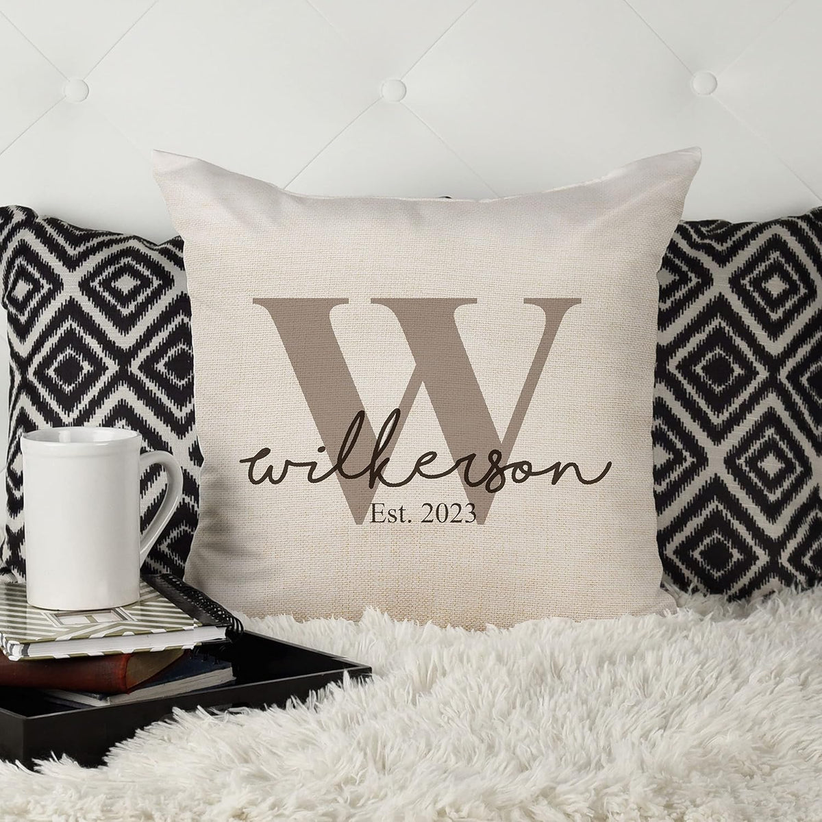 Personalized Monogram Throw Pillow 16x16 – Custom Name Cushion + Insert