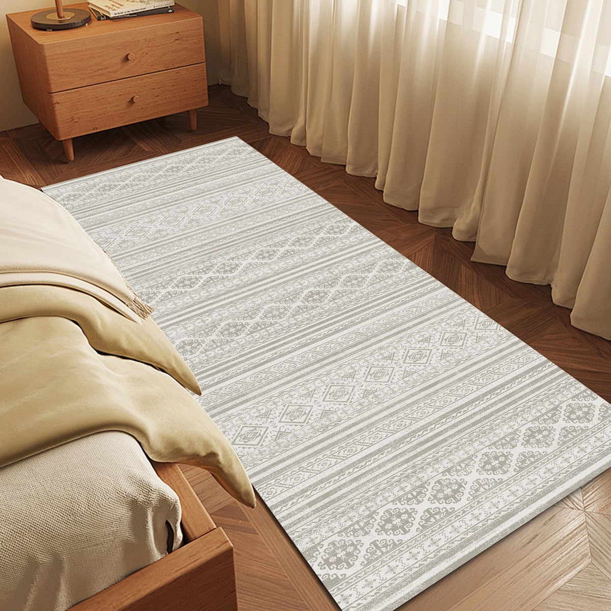 RUGSURE Washable Area Rugs - Perfect for Living Room, Bedroom, Kids Room, Nursery - Stain & Water Resistant Non-Slip, Pet & Child Friendly, Vintage Tribal Area Rugs (Green, 5' x 7')