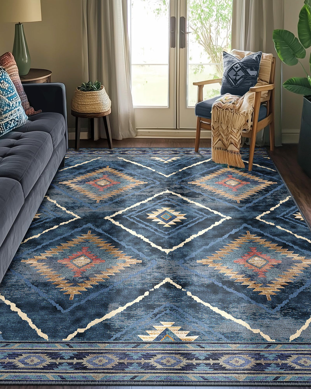 BESTSWEETIE 5'x7' Washable Area Rug for Living Room Bedroom Black