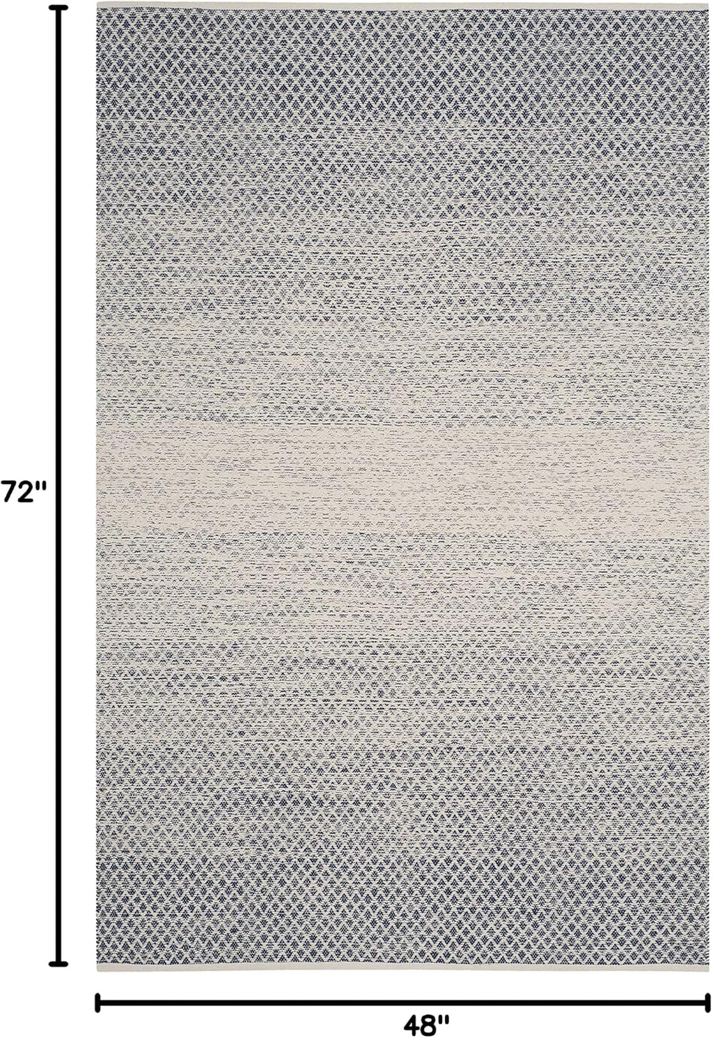 SAFAVIEH Montauk Collection Accent Rug - 4' x 6', Navy & Ivory, Handmade Cotton, Ideal for High Traffic Areas in Entryway, Living Room, Bedroom (MTK601C)
