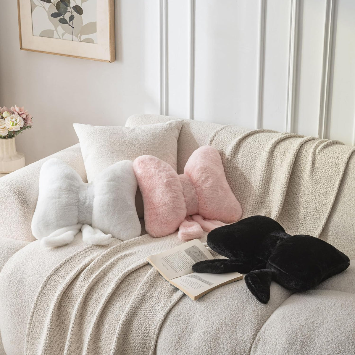 Room Decor Home Decor Bow Throw Pillows Decorative Pillows,Pink 10*8inch