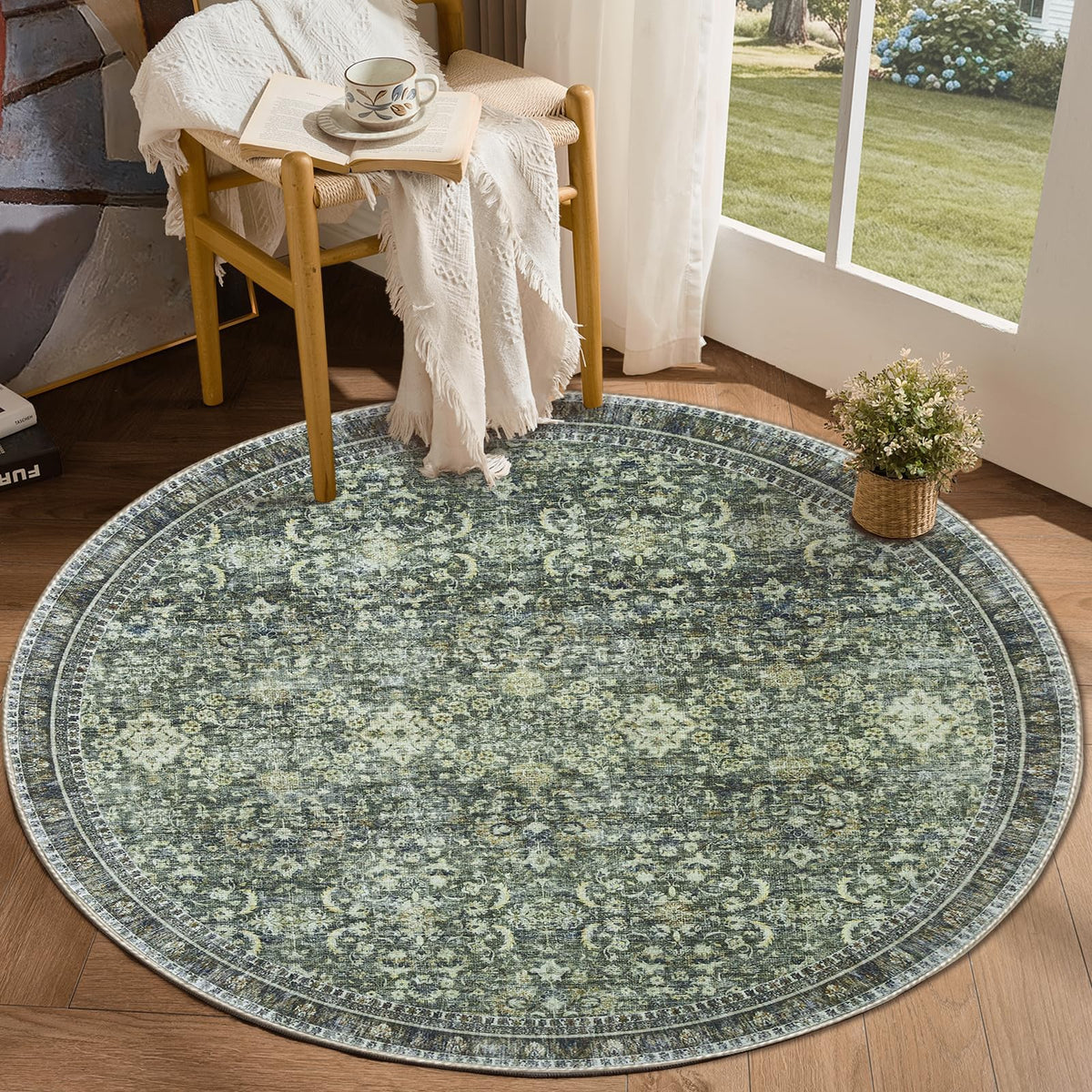 Sasttie 4x6 Area Rugs, Ultra-Soft Washable Rug for Living Room, Beige