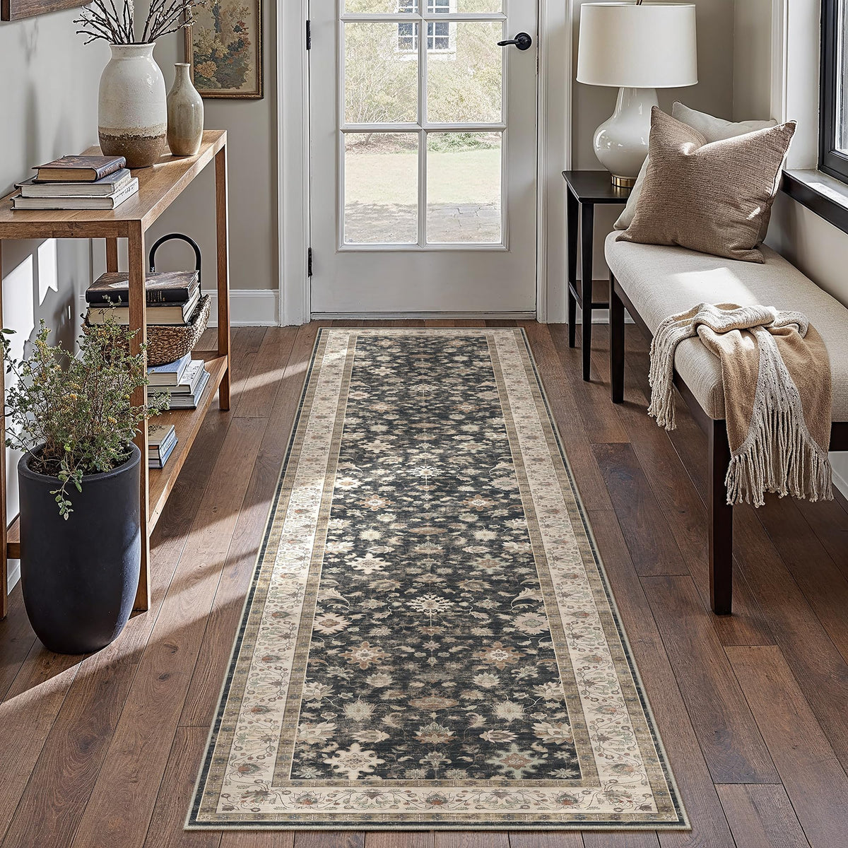 HUGEAR 3x5 Colorful Retro Floral Washable Area Rug for Entryway