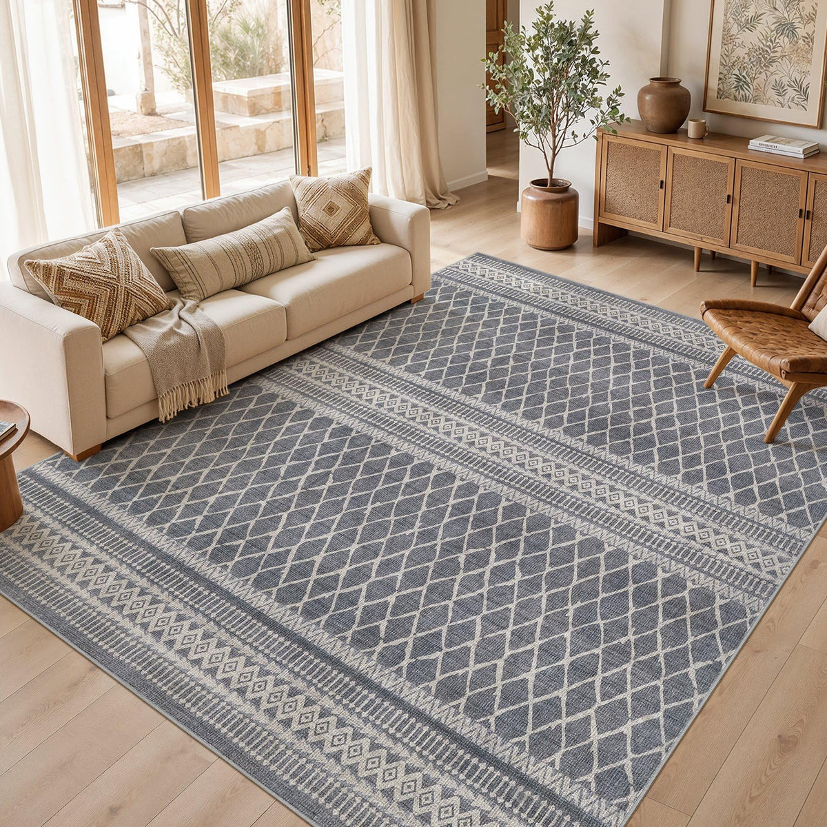 cotiled Boho 5x7 Area Rugs for Living Room: Soft Moroccan Washable Rug