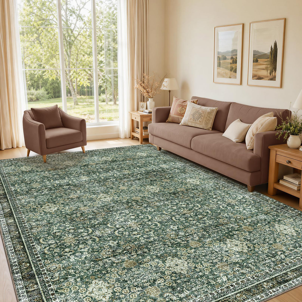 Sasttie 4x6 Area Rugs, Ultra-Soft Washable Rug for Living Room, Beige