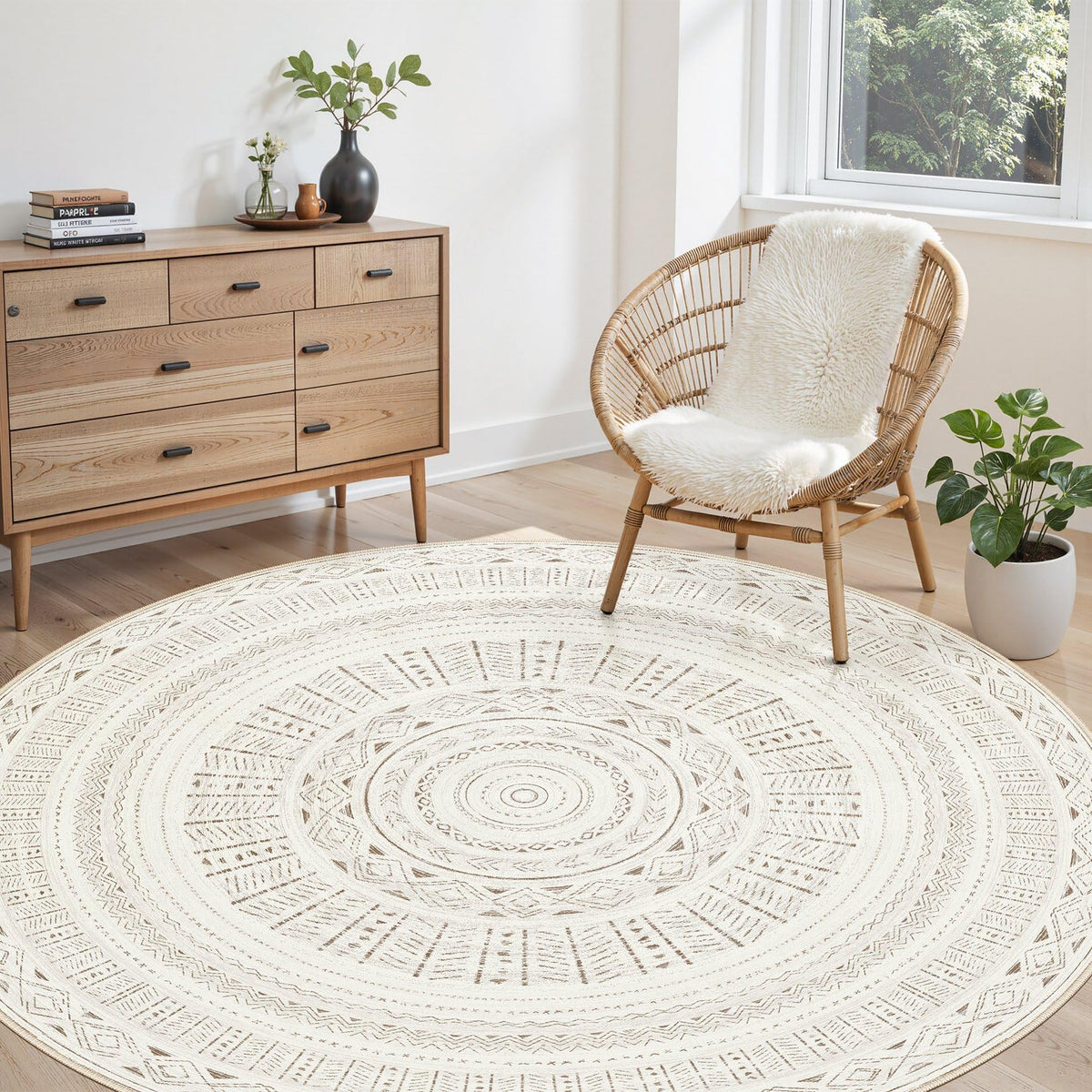 cotiled Boho 5x7 Area Rugs for Living Room: Soft Moroccan Washable Rug