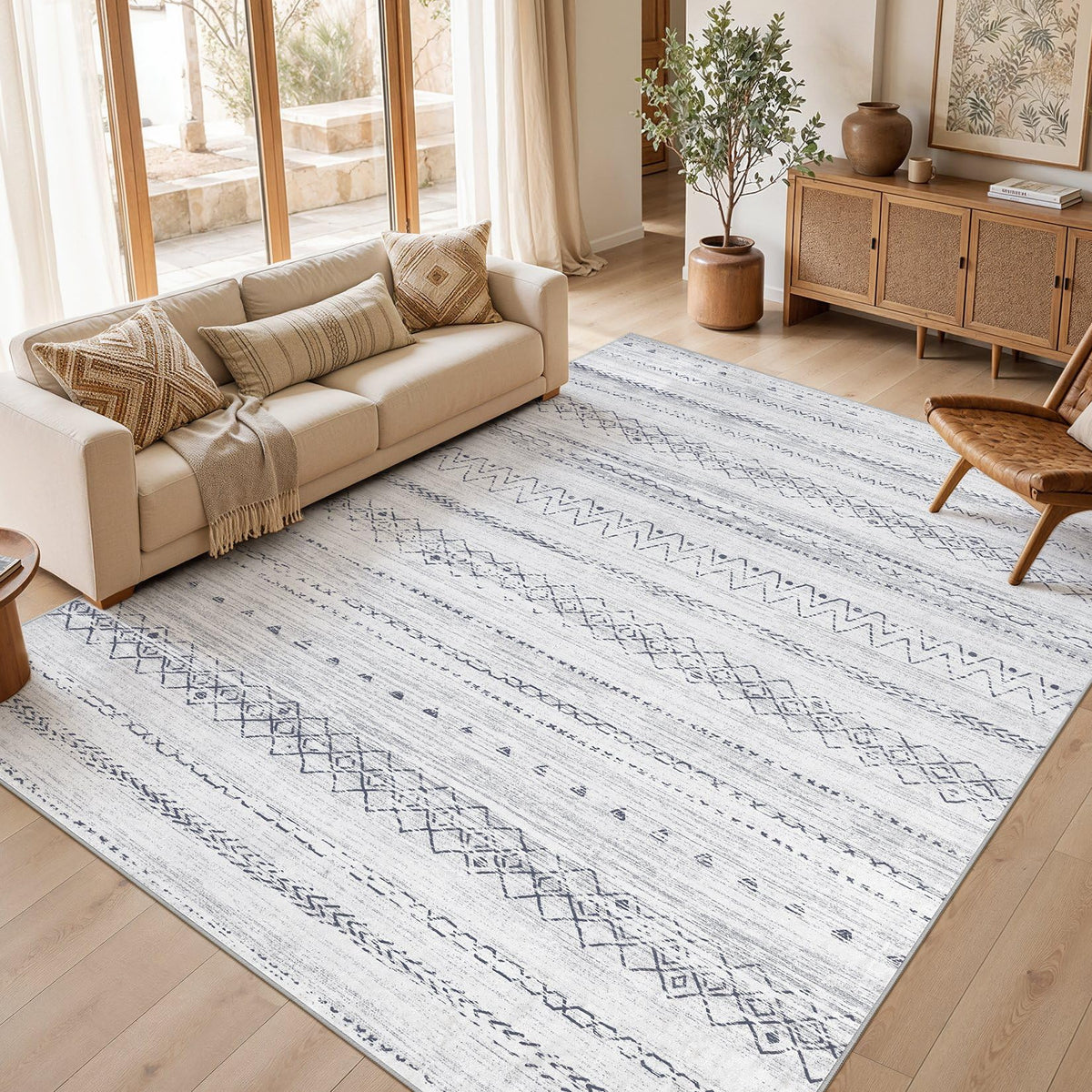 cotiled Boho 5x7 Area Rugs for Living Room: Soft Moroccan Washable Rug