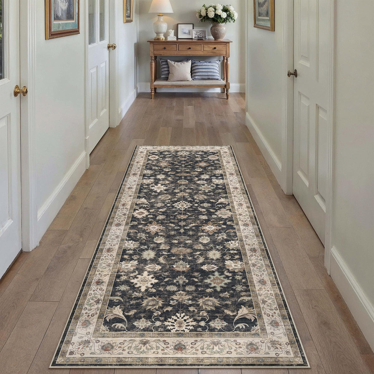 HUGEAR 3x5 Colorful Retro Floral Washable Area Rug for Entryway