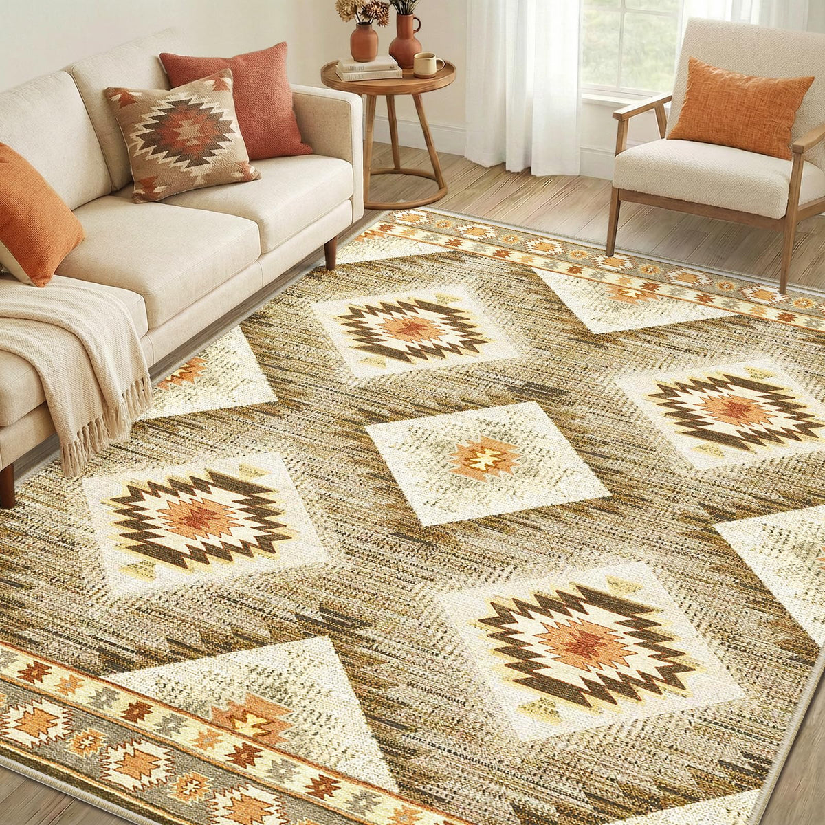 BESTSWEETIE 5'x7' Washable Area Rug for Living Room Bedroom Black