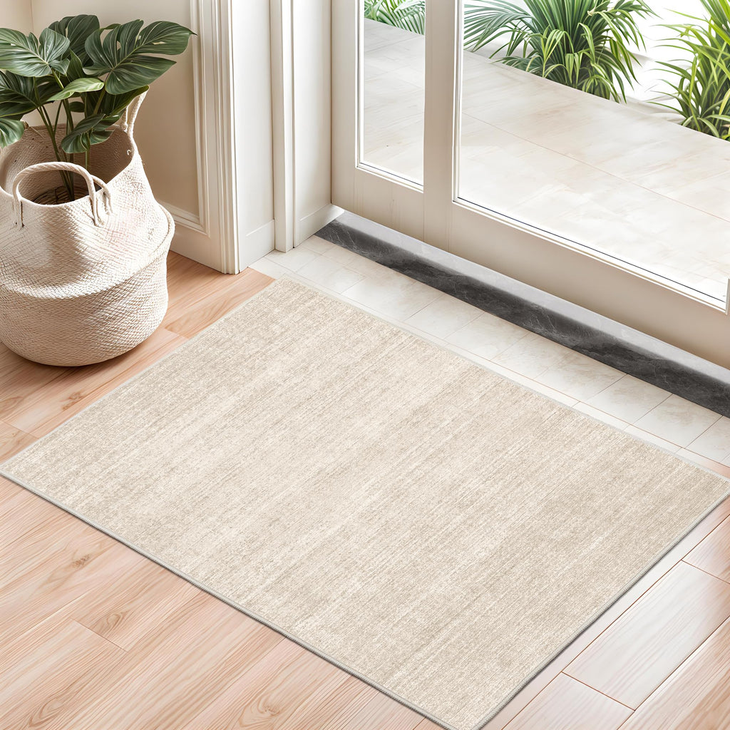 Valenrug Washable Rugs 5x7, Non Slip Large Area Rugs for Living Room, Beige