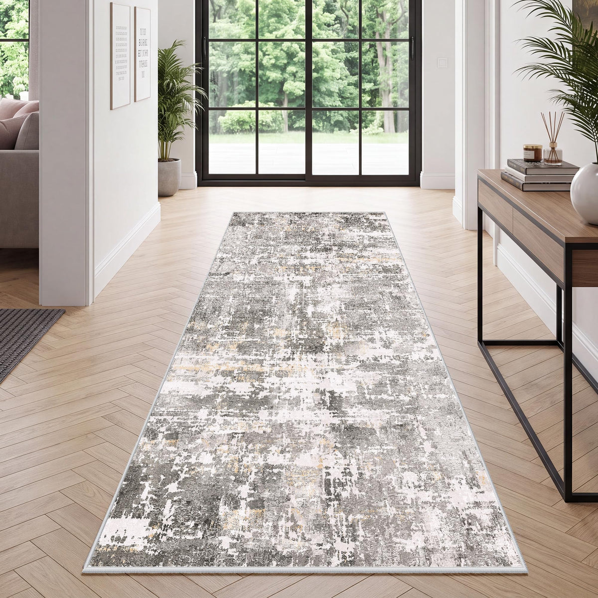 LIVELYGLOW 5x7 Washable Vintage Area Rug, Bedroom Dorm Rug