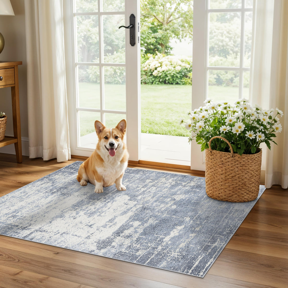 Hallway Washable Runner Rug - 2x10 Kitchen Rugs Entryway Rug Runner Vintage Soft Floor Mat Non Slip Indoor Farmhouse Carpet for Bathroom Living Room Bedroom (2 X 10, Beige)