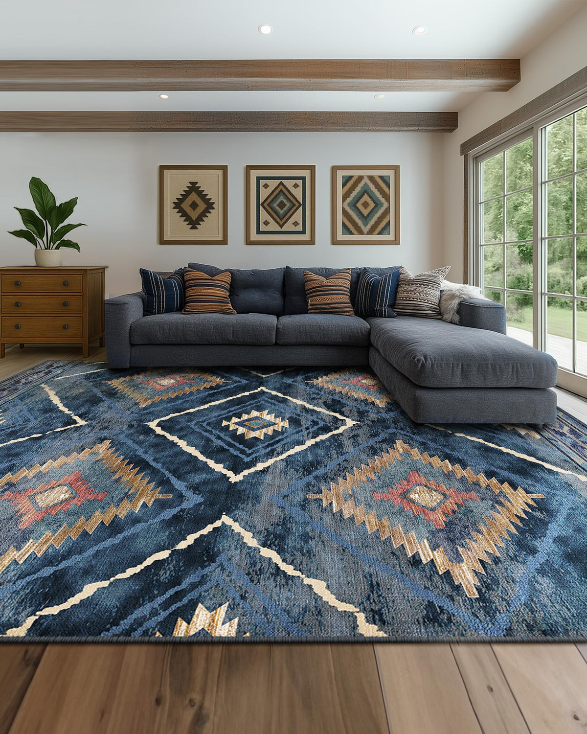 BESTSWEETIE 5'x7' Washable Area Rug for Living Room Bedroom Black