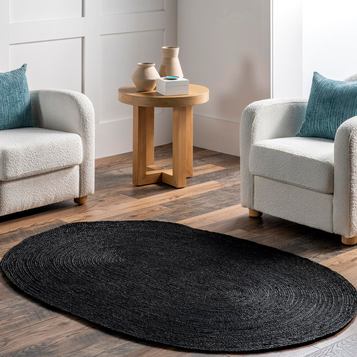 nuLOOM Rigo Natural Solid Flatweave Area Rug, 5' x 8'
