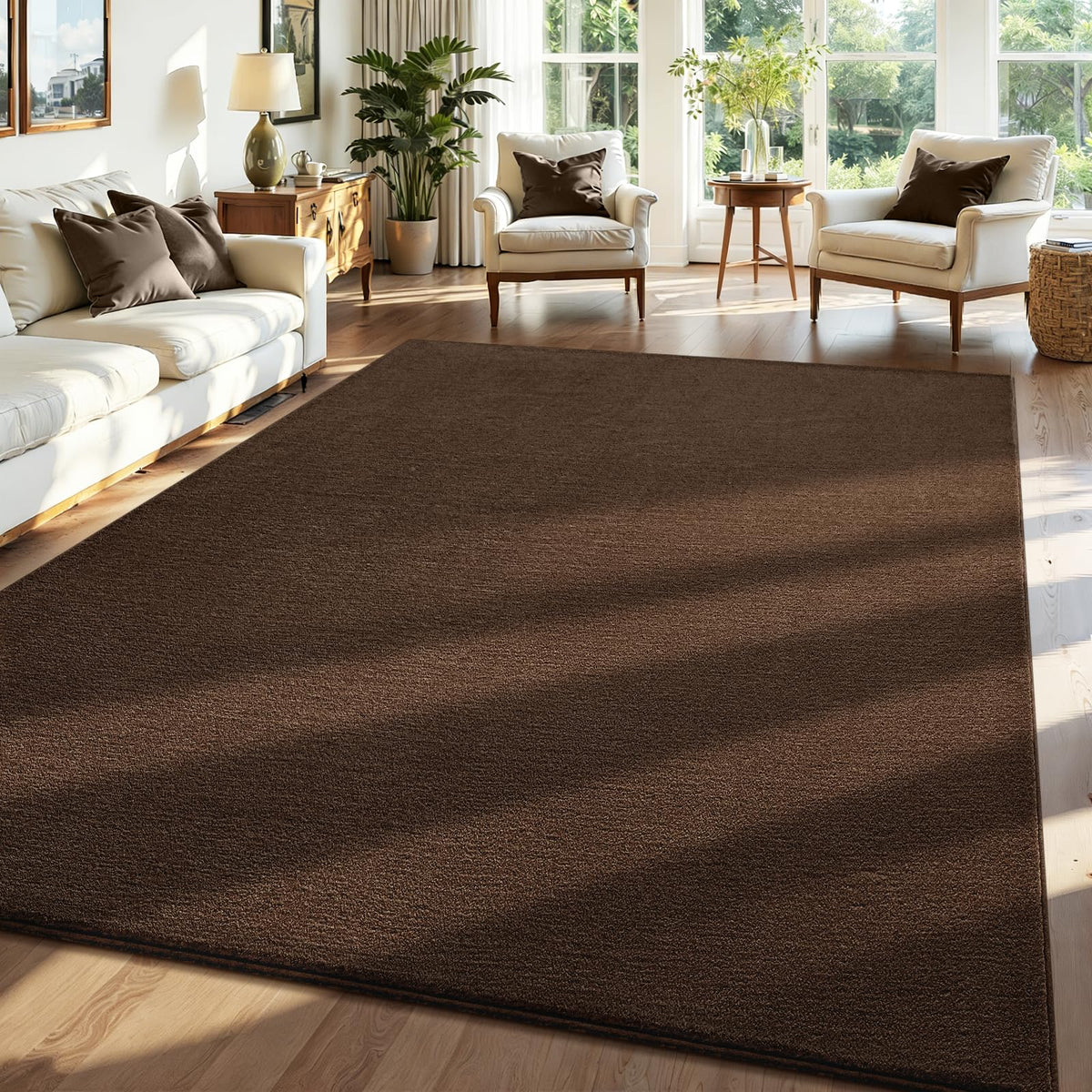 ISEAU 4x6 Soft Area Rug for Bedroom, Washable and Non-Slip, Purple