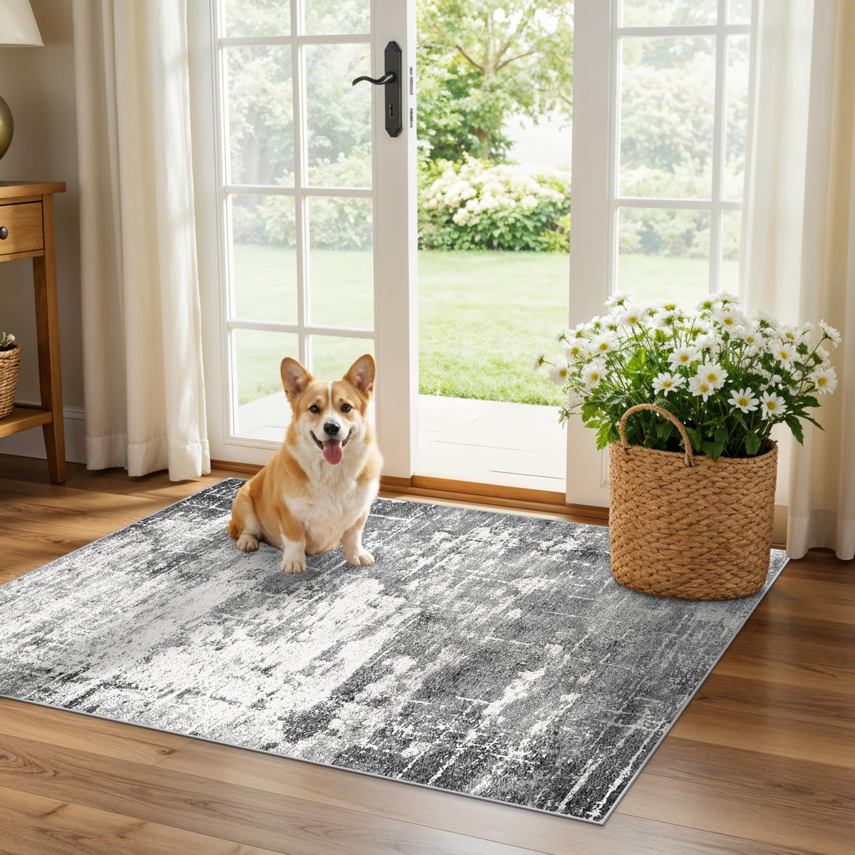 Hallway Washable Runner Rug - 2x10 Kitchen Rugs Entryway Rug Runner Vintage Soft Floor Mat Non Slip Indoor Farmhouse Carpet for Bathroom Living Room Bedroom (2 X 10, Beige)