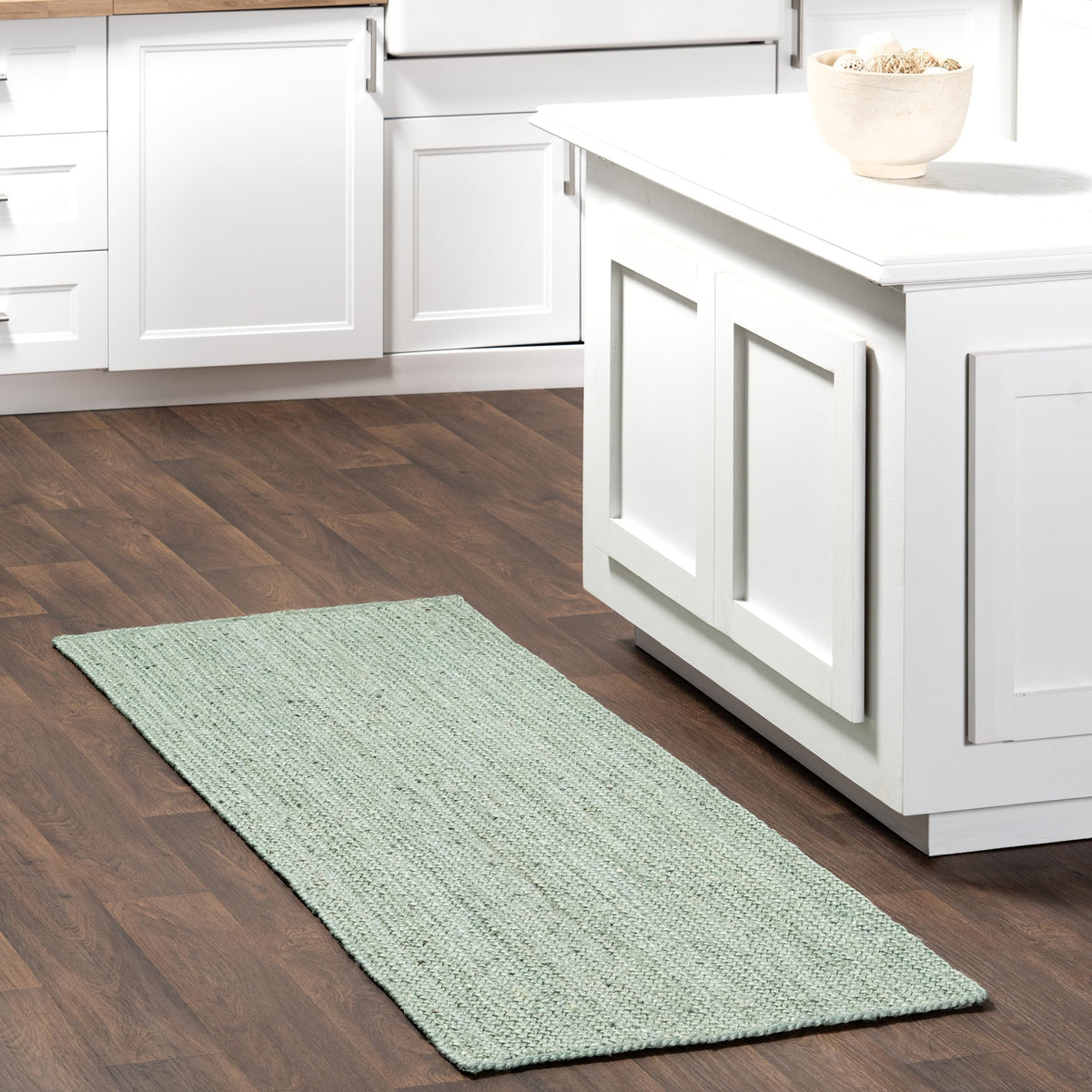 nuLOOM Rigo Natural Solid Flatweave Area Rug, 5' x 8'