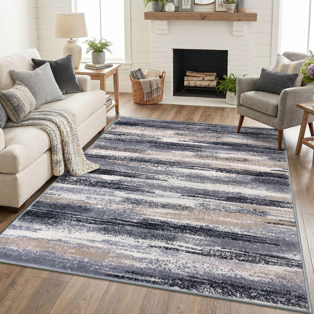 Lansny Abstract 2x3 Area Rug Small Washable Entryway Rug Non Slip Door Mat