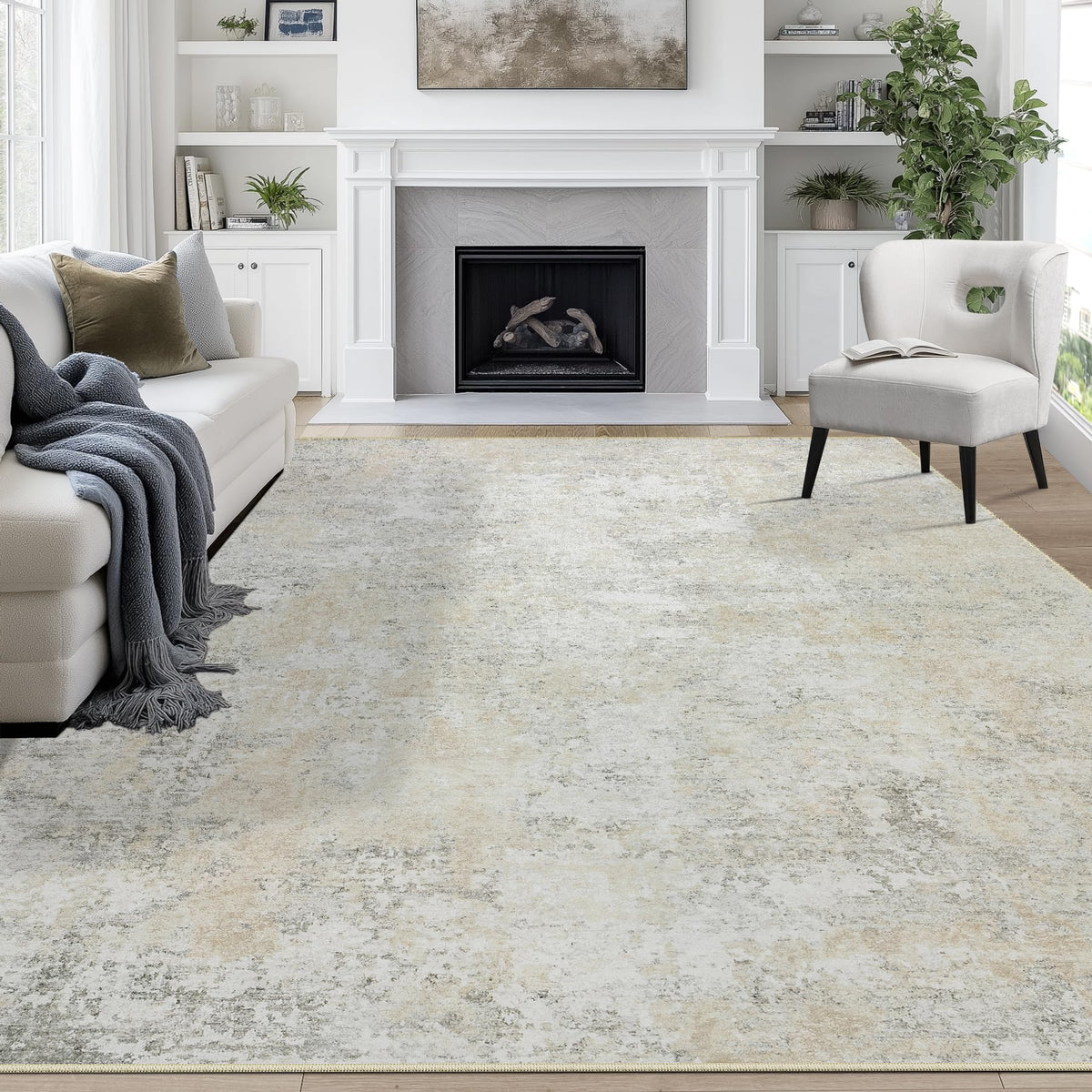 8x10 Area Rugs for Living Room Washable Bedroom Dining Room Blue Grey