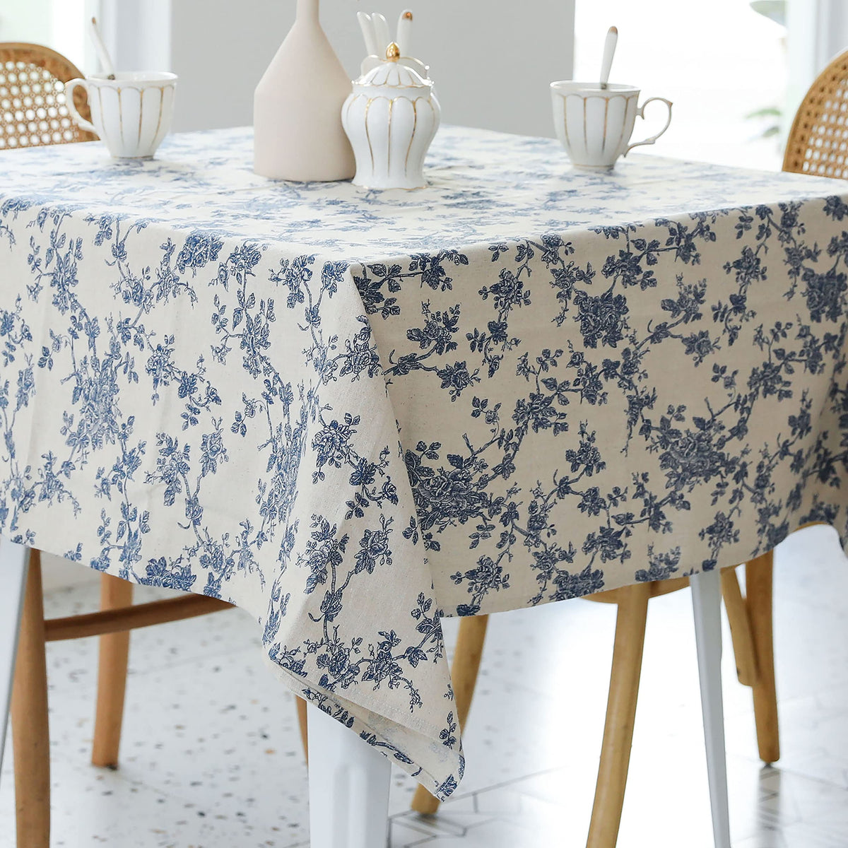 YiHomer Pastoral Rectangle Table Cloth 100% Polyester Fabric 60 x 102 Inch