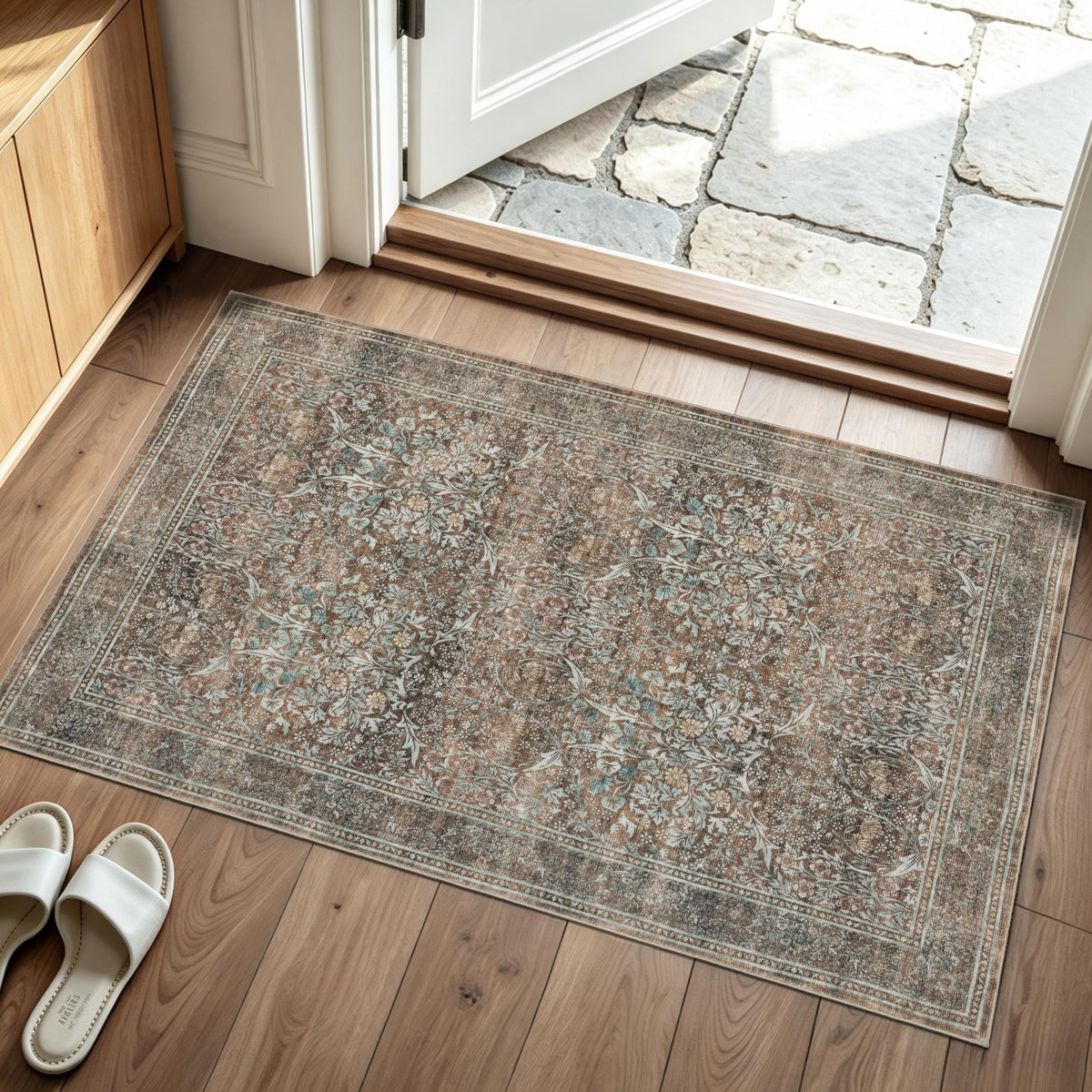 JOLLYVOGUE 5x7 Area Rugs for Living Room, Washable Rug, Beige