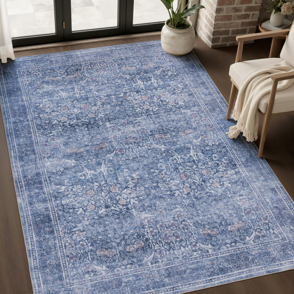JOLLYVOGUE 5x7 Area Rugs for Living Room, Washable Rug, Beige