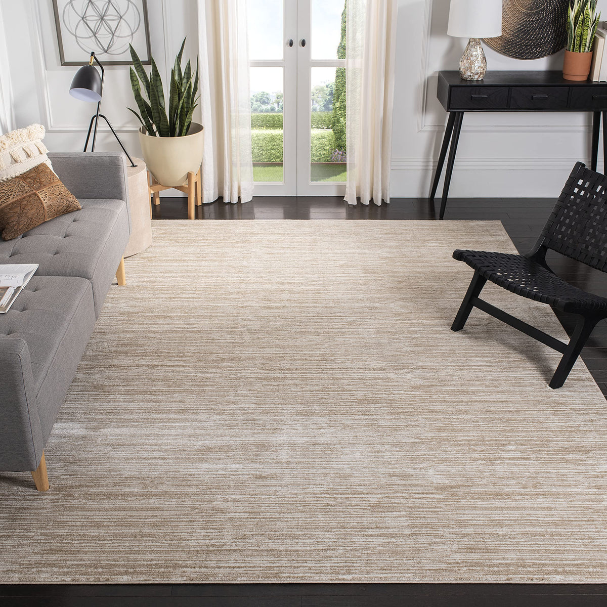 SAFAVIEH Vision Area Rug 8x10 Large, Modern Tonal Brown VSN606E