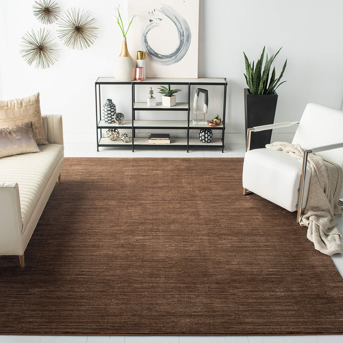 SAFAVIEH Vision Area Rug 8x10 Large, Modern Tonal Brown VSN606E