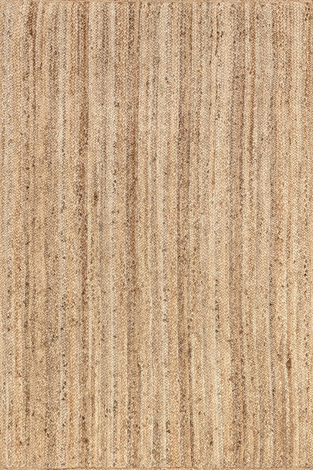 nuLOOM Rigo Natural Solid Flatweave Area Rug, 5' x 8'