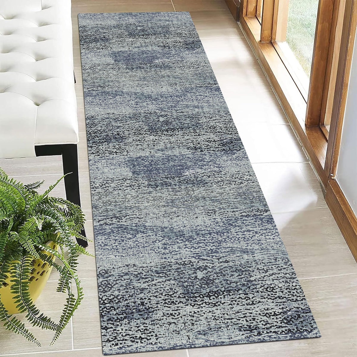 RUGSURE Washable Area Rugs - Perfect for Living Room, Bedroom, Kids Room, Nursery - Stain & Water Resistant Non-Slip, Pet & Child Friendly, Vintage Tribal Area Rugs (Green, 5' x 7')
