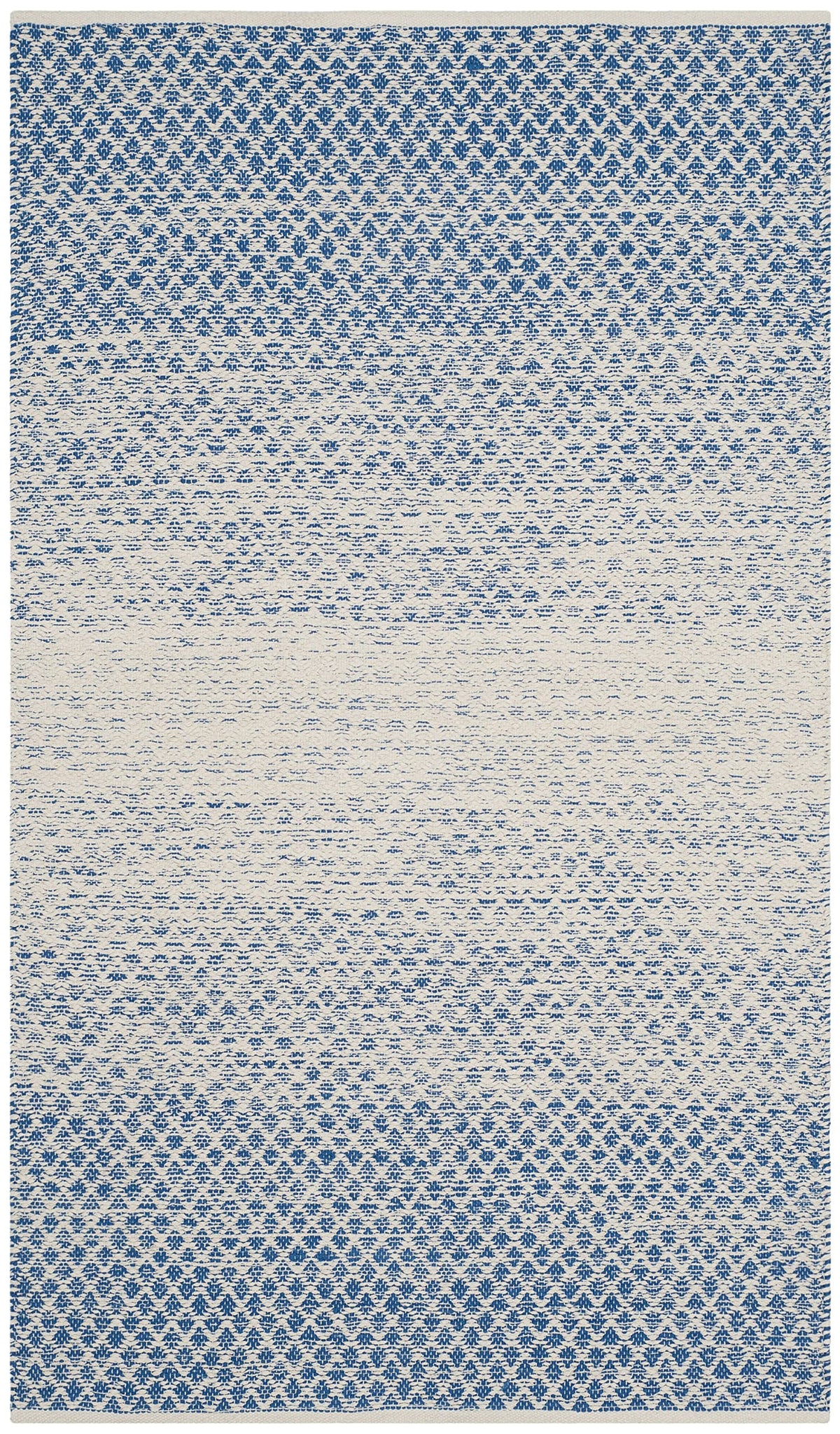 SAFAVIEH Montauk Collection Accent Rug - 4' x 6', Navy & Ivory, Handmade Cotton, Ideal for High Traffic Areas in Entryway, Living Room, Bedroom (MTK601C)