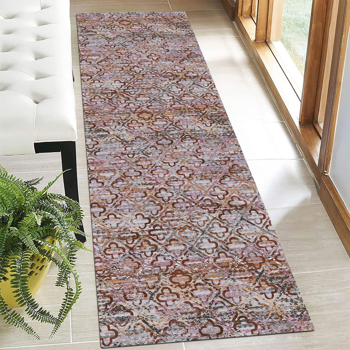 RUGSURE Washable Area Rugs - Perfect for Living Room, Bedroom, Kids Room, Nursery - Stain & Water Resistant Non-Slip, Pet & Child Friendly, Vintage Tribal Area Rugs (Green, 5' x 7')